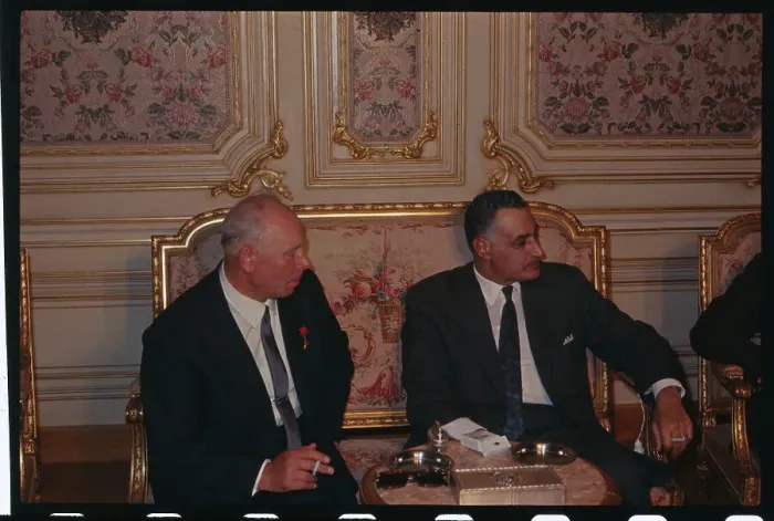 Framed Print : Portrait of Nikolai Podgorny with Gamal Abdel Nasser Framed Print : Portrait of Nikolai Podgorny with Gamal Abdel Nasser
