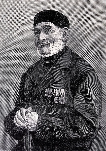 Portrait of the old man with many medals - 1896