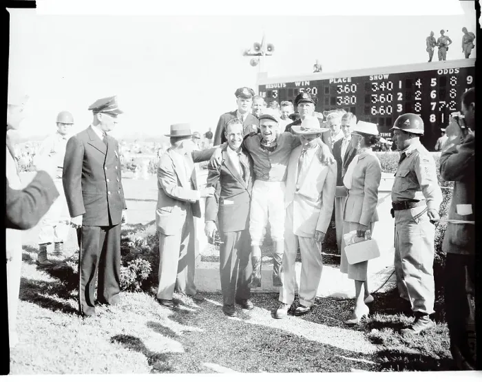 Framed Print : Portrait of Owner and Jockey of Needles Framed Print : Portrait of Owner and Jockey of Needles