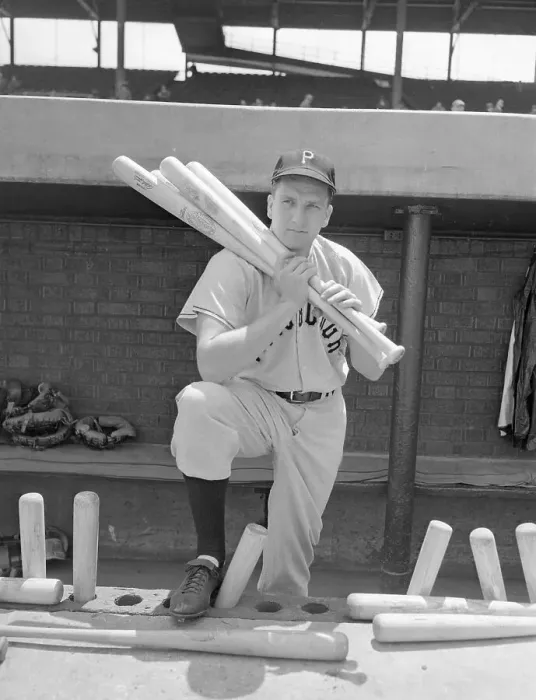 Framed Print : Portrait of Pittsburgh Pirate's Ralph Kiner with Baseball Bats Framed Print : Portrait of Pittsburgh Pirate's Ralph Kiner with Baseball Bats