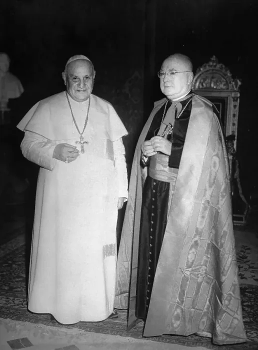 Framed Print : Portrait of Pope John XXIII and Francis Cardinal Spellman Framed Print : Portrait of Pope John XXIII and Francis Cardinal Spellman