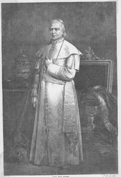Framed Print : Portrait of Pope Pius IX Holding Cross