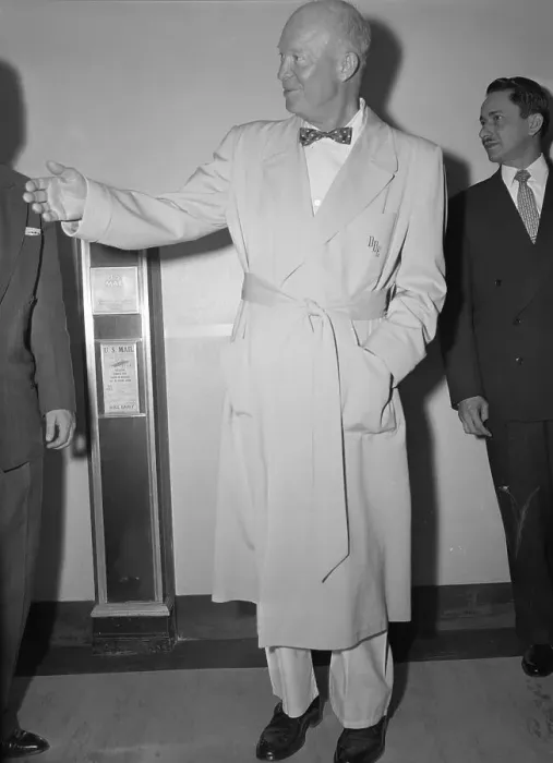 Framed Print : Portrait of President Eisenhower in Pajamas Framed Print : Portrait of President Eisenhower in Pajamas