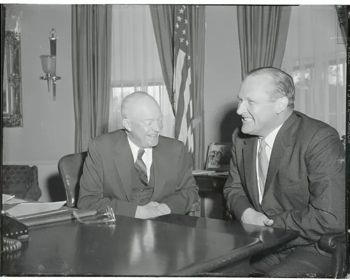 Framed Print : Portrait of President Eisenhower and William Knowland Framed Print : Portrait of President Eisenhower and William Knowland