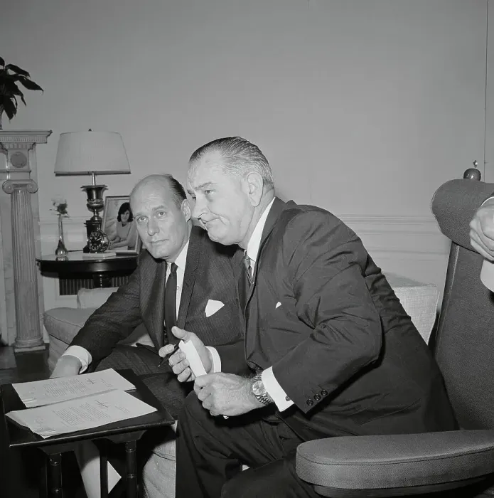 Framed Print : Portrait of President Johnson and Nicholas deB. Katzenbach Framed Print : Portrait of President Johnson and Nicholas deB. Katzenbach