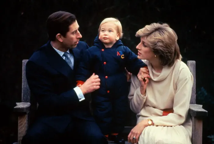 Framed Print : Portrait of Prince and Princess of Wales with Their Son Prince William Framed Print : Portrait of Prince and Princess of Wales with Their Son Prince William