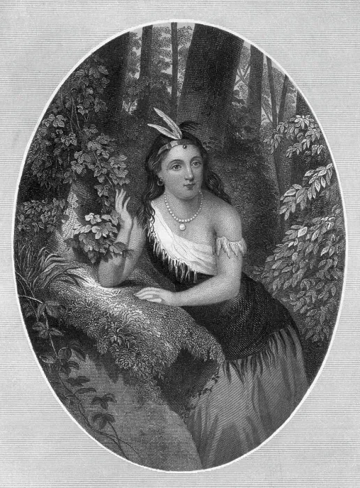 Framed Print : Portrait of Princess Pocahontas