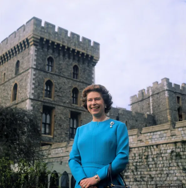 Queen Elizabeth 50th Birthday Print, Windsor Castle, 1976. Art