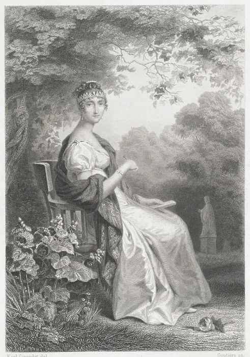 Framed Print : Portrait of Queen Hortense Reclining Under a Tree