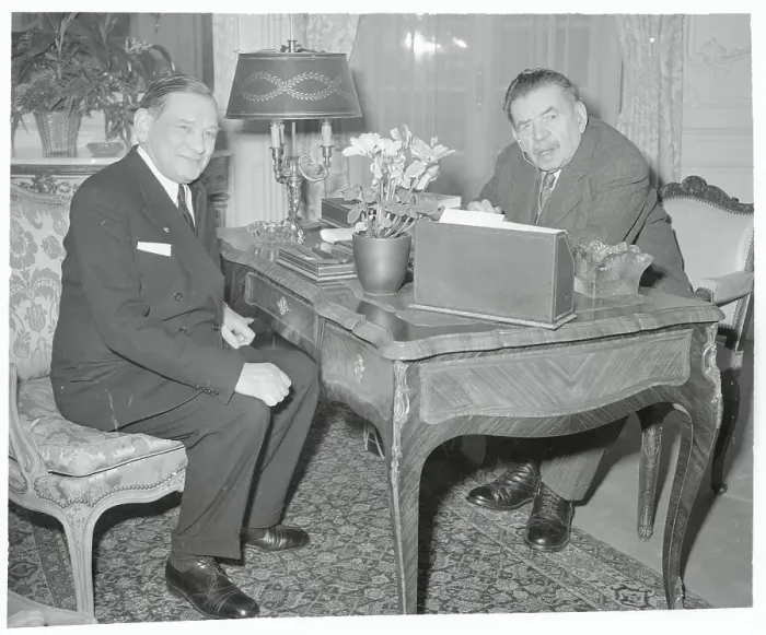 Framed Print : Portrait of Rene Coty with Edouard Herriot Framed Print : Portrait of Rene Coty with Edouard Herriot