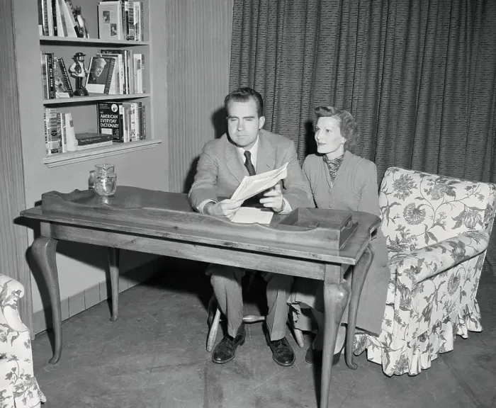 Framed Print : Portrait of Richard Nixon and His Wife Framed Print : Portrait of Richard Nixon and His Wife