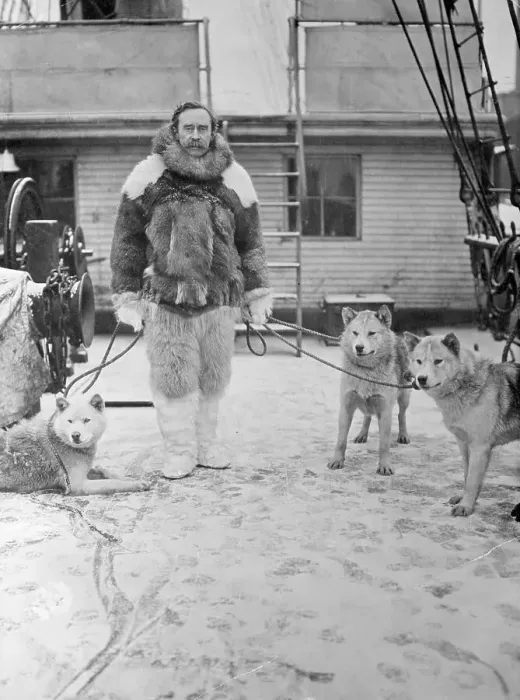Framed Print : Portrait of Robert E. Peary and Dogs