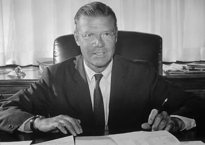 Framed Print : Portrait of Robert McNamara Sitting at his Desk Framed Print : Portrait of Robert McNamara Sitting at his Desk