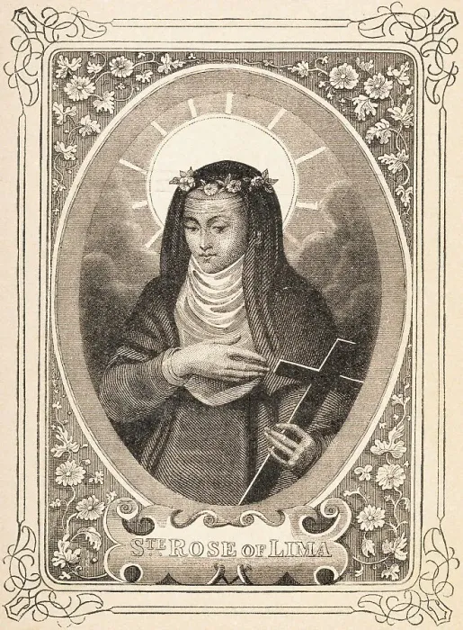 Framed Print : Portrait of Saint Rose of Lima Holding a Cross Framed Print : Portrait of Saint Rose of Lima Holding a Cross
