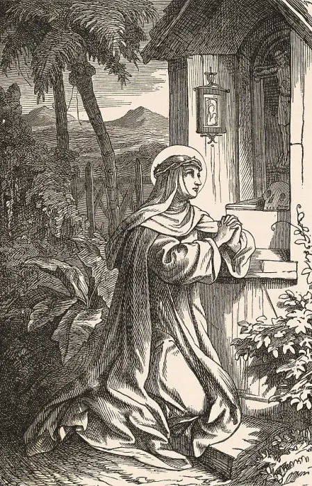 Framed Print : Portrait of Saint Rose of Lima Praying Framed Print : Portrait of Saint Rose of Lima Praying