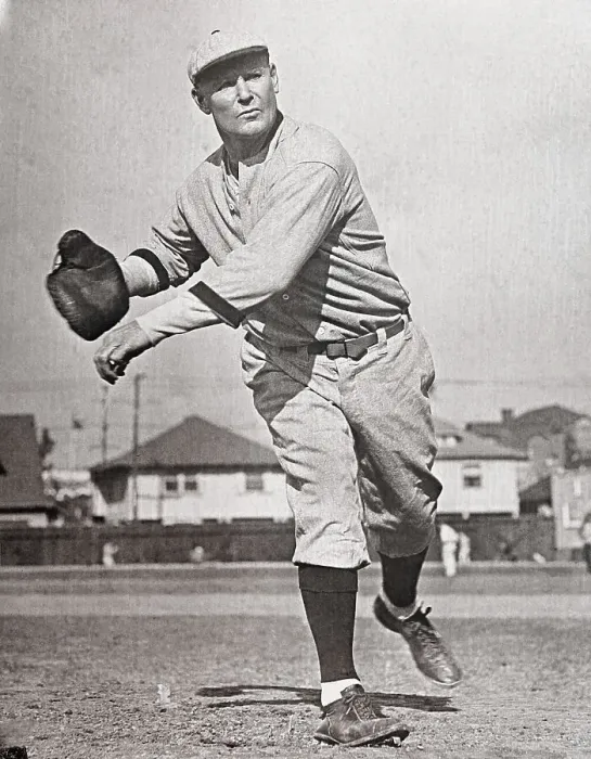 Framed Print : Portrait of Sam Crawford Throwing Ball Framed Print : Portrait of Sam Crawford Throwing Ball