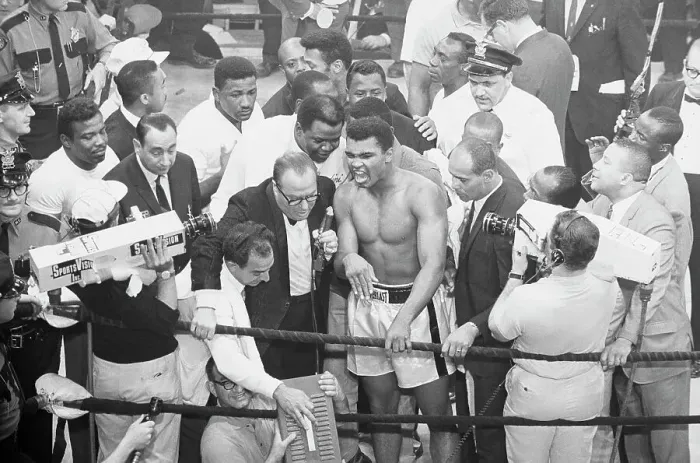 Framed Print : Portrait of Screaming Cassius Clay Framed Print : Portrait of Screaming Cassius Clay