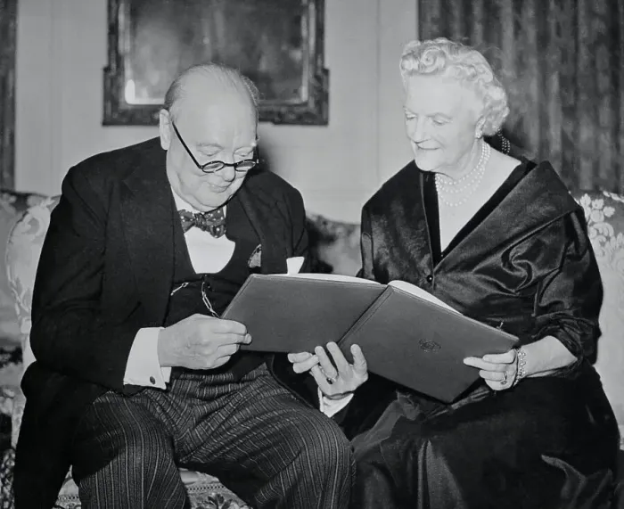 Framed Print : Portrait of Sir Winston Churchill and Wife Framed Print : Portrait of Sir Winston Churchill and Wife