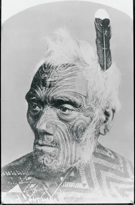 Framed Print : Portrait of Tattooed Maori Chief Framed Print : Portrait of Tattooed Maori Chief