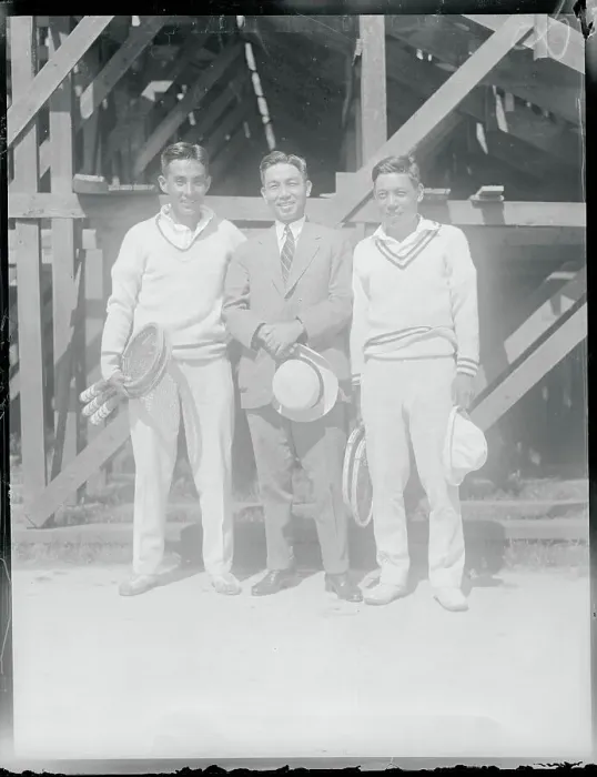 Framed Print : Portrait of Three Tennis Players