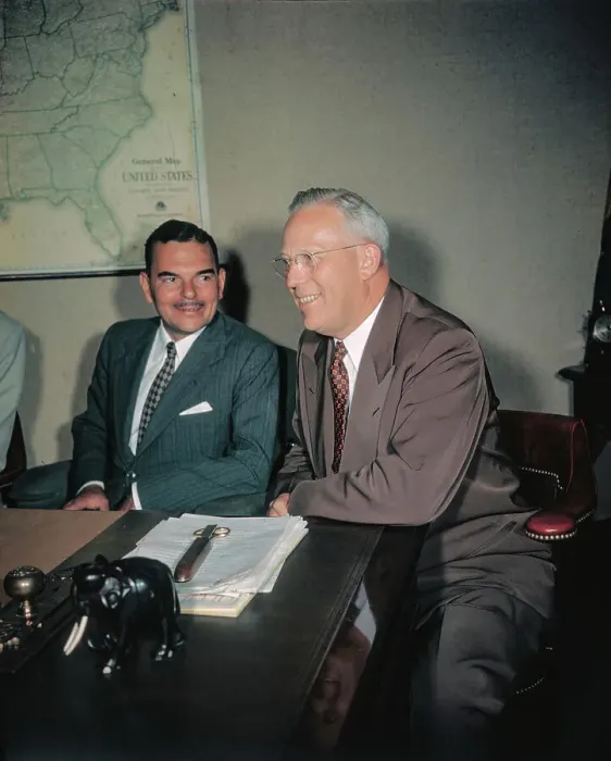 Framed Print : Portrait of Thomas Dewey with Earl Warren
