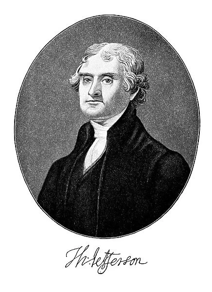 Portrait of Thomas Jefferson, third president of the United States (1801 - 1809)