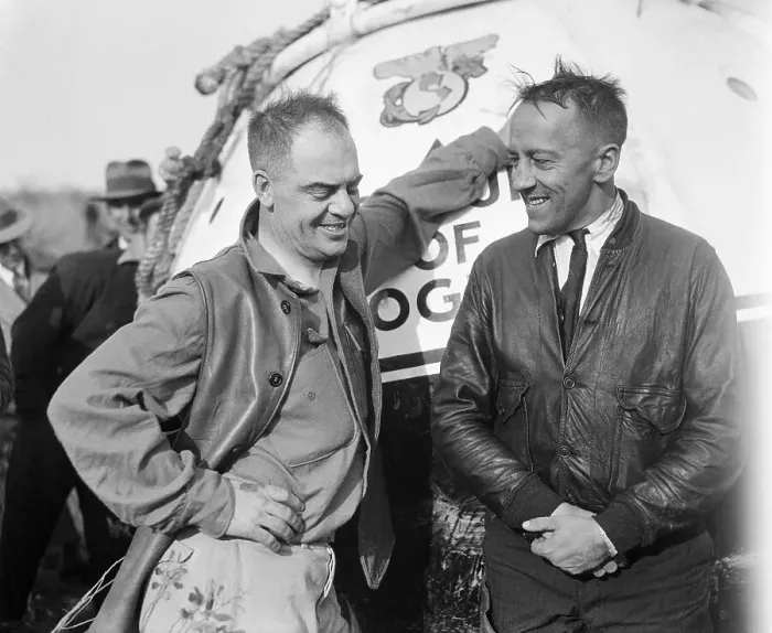 Framed Print : Portrait of Thomas Settle and Chester Fordney Laughing Framed Print : Portrait of Thomas Settle and Chester Fordney Laughing