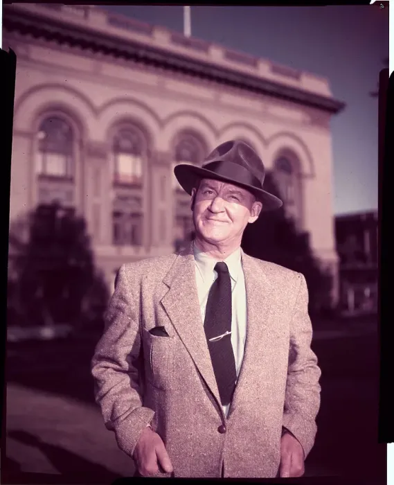 Framed Print : Portrait of Tom Tully Wearing Hat and Standing Outside