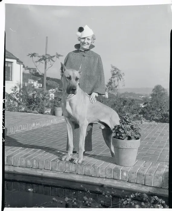 Framed Print : Portrait of Verree Teasdale With Her Dog Framed Print : Portrait of Verree Teasdale With Her Dog