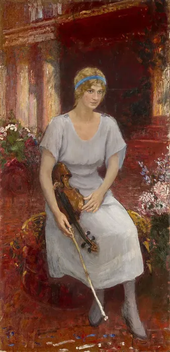 Framed Print : Portrait of the Violinist Cecilia Hansen (1897-1989), 1922. Artist: Repin, Ilya Yefimovich (1844-1930) Framed Print : Portrait of the Violinist Cecilia Hansen (1897-1989), 1922. Artist: Repin, Ilya Yefimovich (1844-1930)
