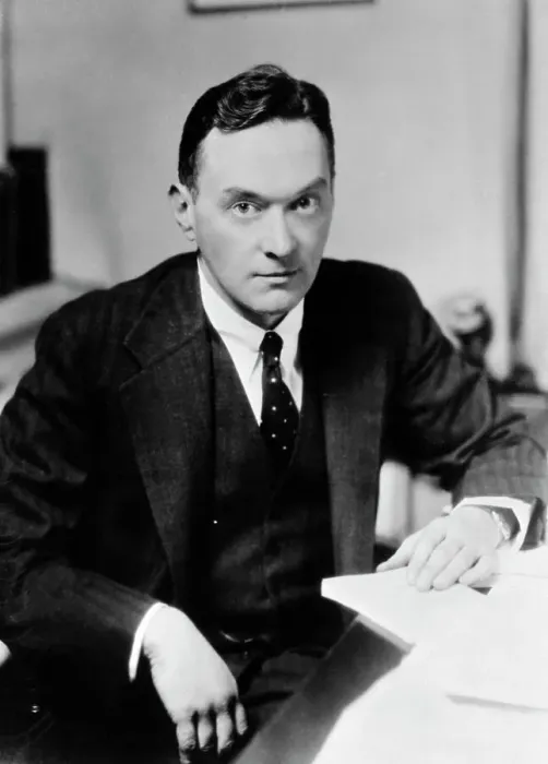 Framed Print : Portrait of Walter Lippmann Sitting at Desk