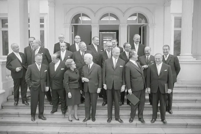 Framed Print : Portrait of West German Coalition Members Framed Print : Portrait of West German Coalition Members