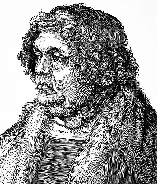 Portrait of Willibald Pirckheimer, 1470-1530, drawn by his friend Albrecht DAOErer