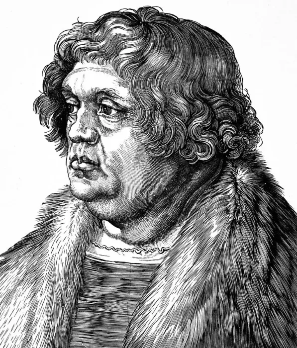 Framed Print : Portrait of Willibald Pirckheimer, 1470-1530, drawn by his friend Albrecht DAOErer Framed Print : Portrait of Willibald Pirckheimer, 1470-1530, drawn by his friend Albrecht DAOErer