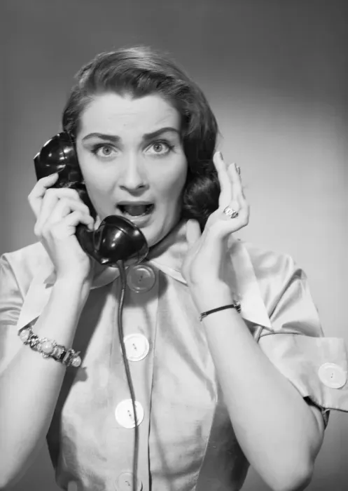 Framed Print : Portrait of woman talking on phone