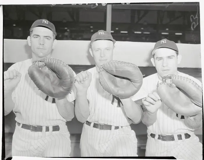 Framed Print : Portrait of Three Yankee Catchers Framed Print : Portrait of Three Yankee Catchers