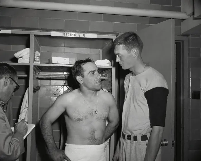 Framed Print : Portrait of Yogi Berra with Jim Bunning Framed Print : Portrait of Yogi Berra with Jim Bunning