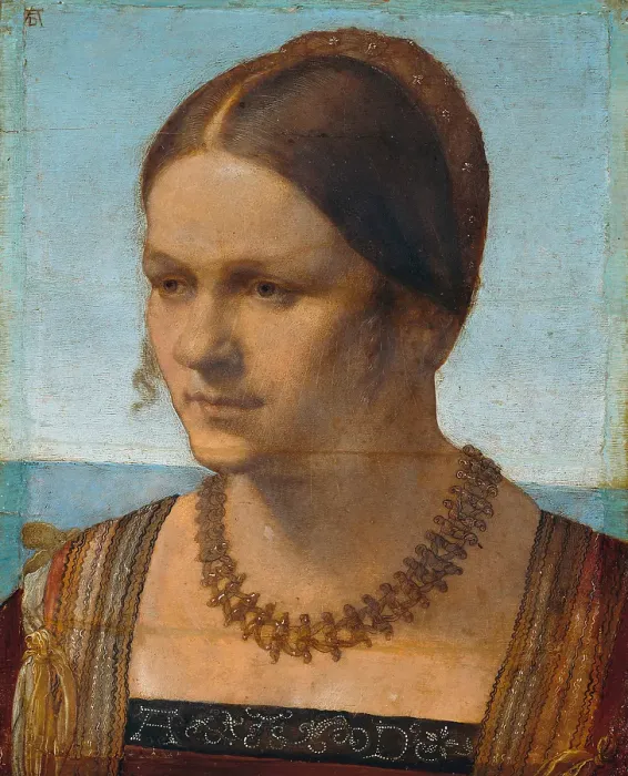 Framed Print : Portrait of a Young Venetian Lady, 1506. Artist: Dürer, Albrecht (1471-1528)