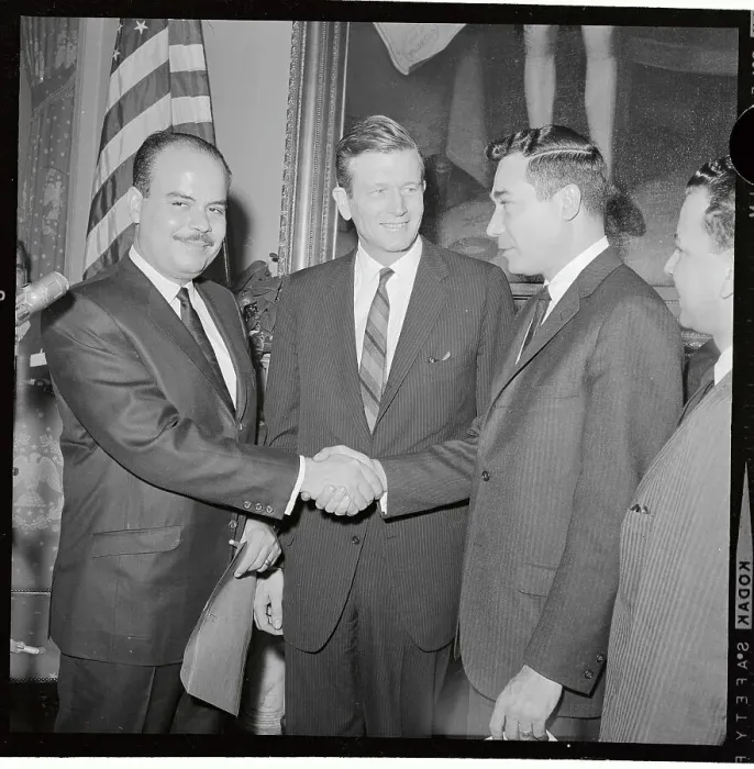 Framed Print : Portraits of Efren Ramirez, John Lindsay and Herman Badillo