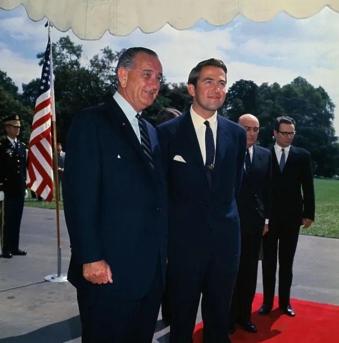 Framed Print : Portraits of Lyndon Johnson and King Constintine Framed Print : Portraits of Lyndon Johnson and King Constintine