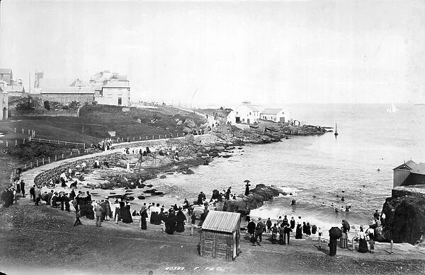 Portrush. circa 1885: Ladies Bathing Place in Portrush, a seaside resort in County Antrim