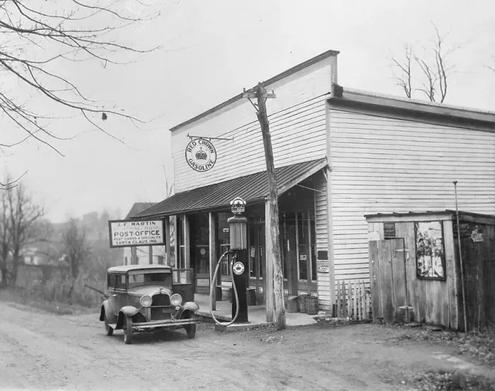 Framed Print : Post Office and Gasoline Station Framed Print : Post Office and Gasoline Station