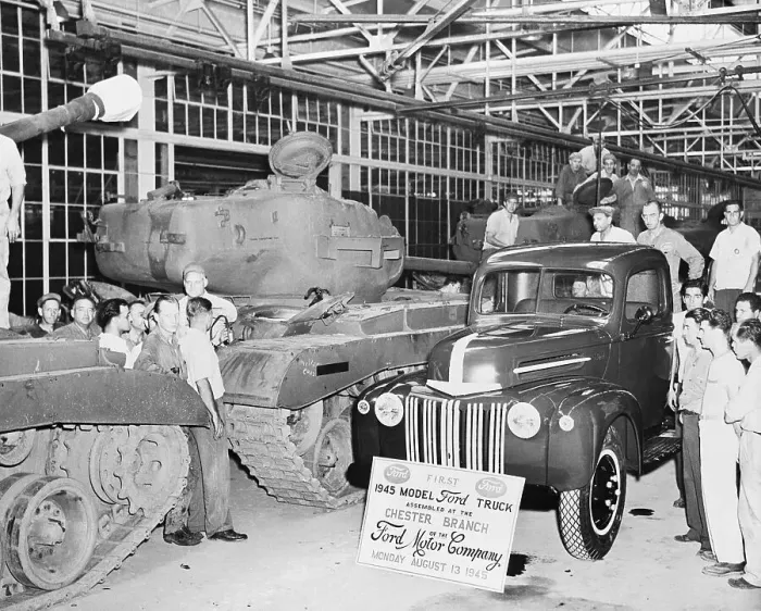 Framed Print : Post War Trucks On Ford Assembly Line Framed Print : Post War Trucks On Ford Assembly Line