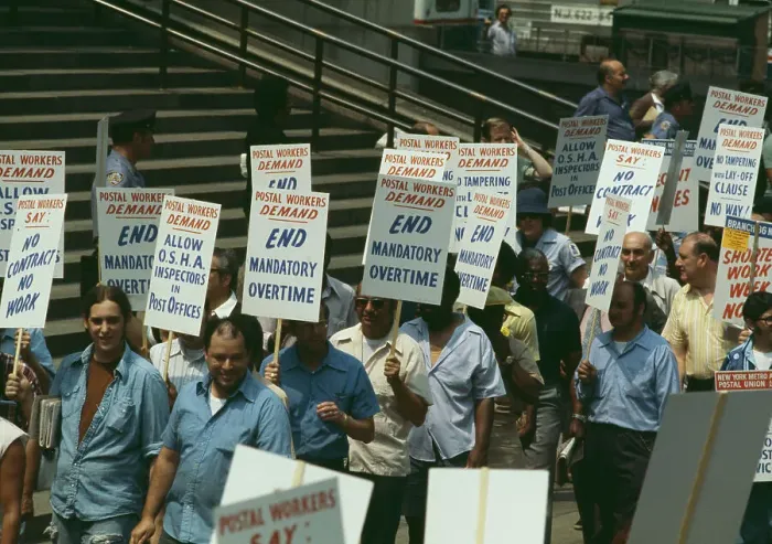 Framed Print : Postal Workers Protest
