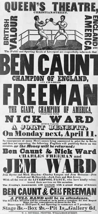 Framed Print : Poster Announcing a Boxing Bout Framed Print : Poster Announcing a Boxing Bout