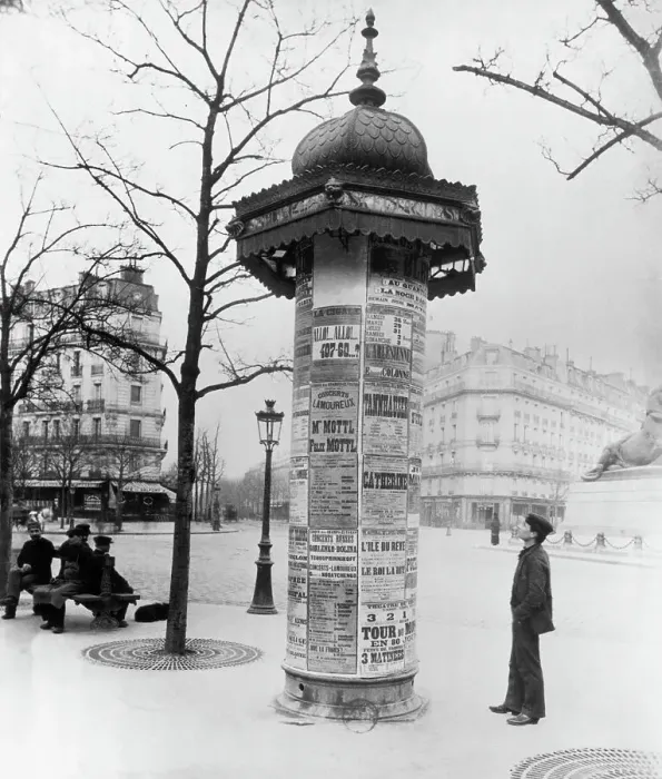 Framed Print : Poster-Covered Morris Column Framed Print : Poster-Covered Morris Column
