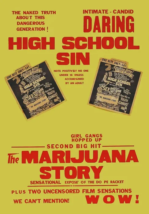 Framed Print : Poster For High School Sin & The Marijuana Story Framed Print : Poster For High School Sin & The Marijuana Story