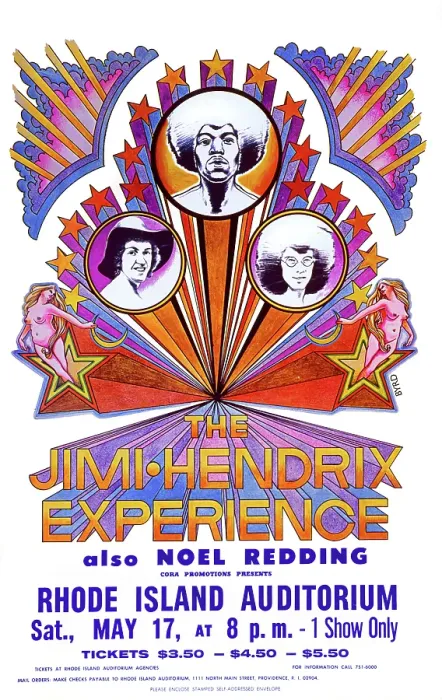 Framed Print : Poster For Jimi Hendrix Experience
