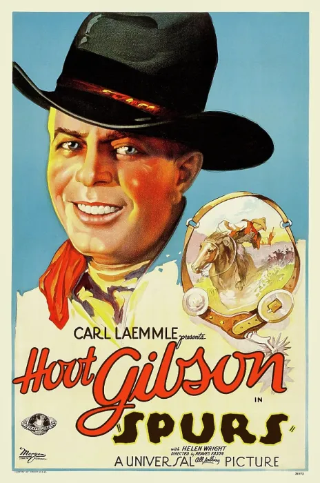 Framed Print : Spurs. Poster from the silent film era starring Hoot Gibson Framed Print : Spurs. Poster from the silent film era starring Hoot Gibson