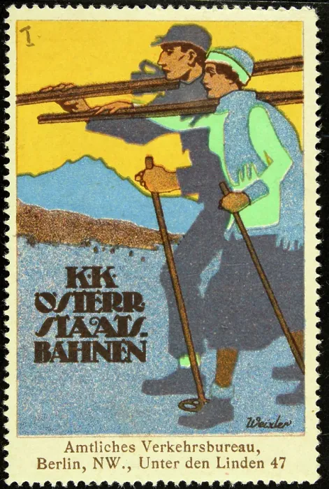 Framed Print : Poster stamp Austrian State Railways Framed Print : Poster stamp Austrian State Railways